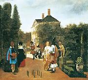 Pieter de Hooch Skittle Players in a Garden Sweden oil painting artist
